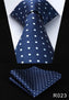 Polka Dot 3.4" 100%Silk Wedding Jacquard Woven Men Tie Necktie Pocket Square Handkerchief Set Suit #RD1