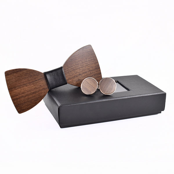 Fashion Wedding Wood Bow Tie Cufflinks Set Mens Suit Papillon Corbatas Tie gravata Pajaritas Hombre noeud papillon enfant