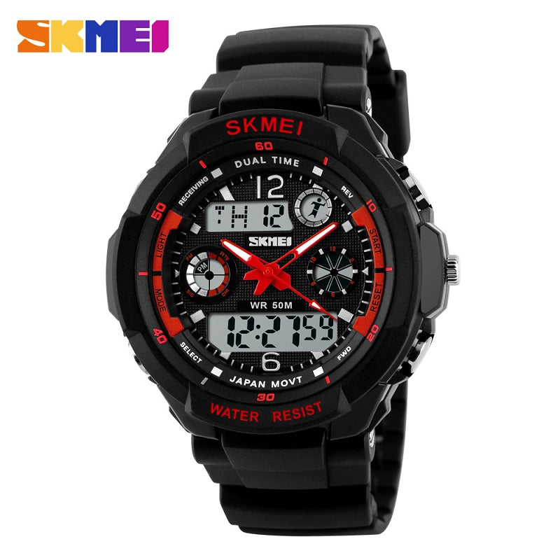 S-Shock Mens Military Watch For Men Sport Watch SKMEI Luxury Brand Analog Quartz And LED Digital Outdoor Waterproof Watches