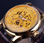 Winner Royal Diamond Design Black Gold Watch Montre Homme Mens Watches Top Brand Luxury Relogio Male Skeleton Mechanical Watch