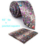 Floral Pattern Multicolor Mens Tie Necktie Set 100% Silk New Jacquard Woven Blue Fashions Mens Casual Dress Wedding 63"