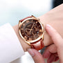 2017 luxury brand newFashion Leather Strap Multifunction Watches Men Quartz Watch Waterproof Wristwatches Male Table Relojes