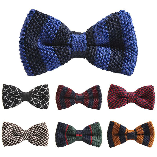 New Arrival Men's Bowtie Striped Bowtie Knit Tie Knitted Pre Tied Bow Tie Woven Bowtie Tie 20 Styles