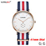 LONGBO Brand Fashion Lovers Watch For Men 41mm Dial Simple NATO Nylon Braided Waterproof Unisex Quartz Wrist Watches Women 80255