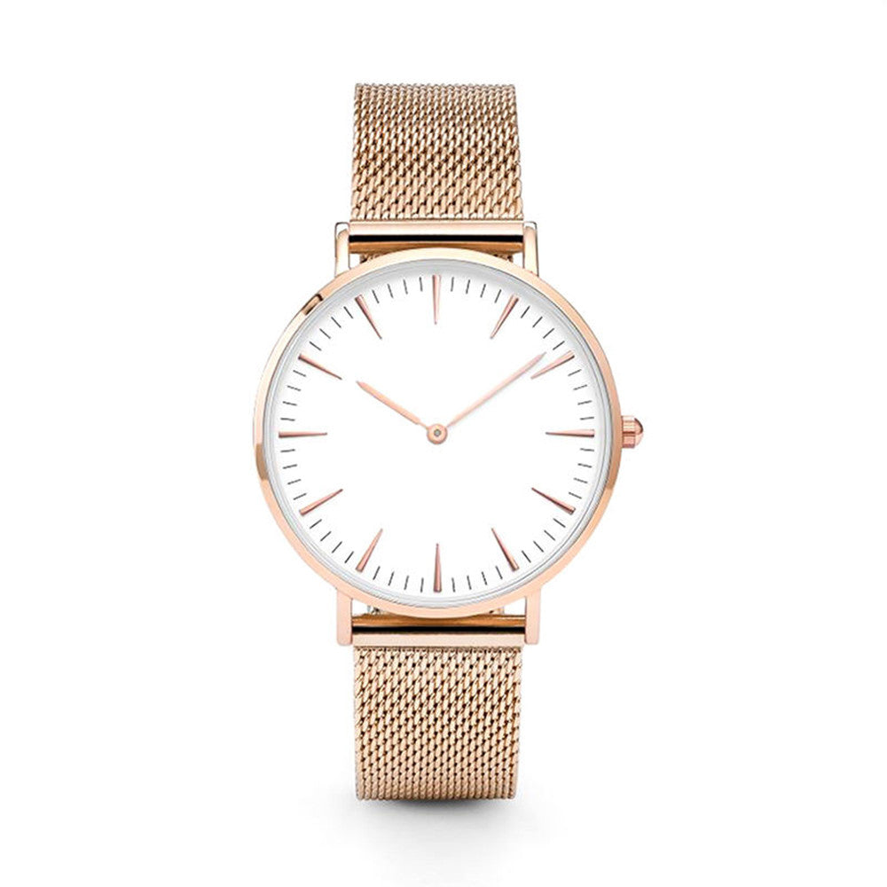 Luxury Top Brand Women Men Mesh Stainless Steel Band Watch Analog Quartz Bracelet Wrist Watches Fahion Bracelet Wristwatch Clock