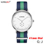 LONGBO Brand Fashion Lovers Watch For Men 41mm Dial Simple NATO Nylon Braided Waterproof Unisex Quartz Wrist Watches Women 80255
