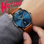 Men Watches Luxury Brand Olevs Quartz Genuine Leather Strap Minimalist Ultrathin Wrist Watches Waterproof High Quality Relogio