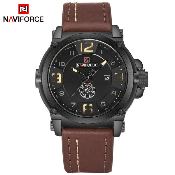 Top Brand Luxury NAVIFORCE Men Sports Watches Men's Army Military Leather Quartz Watch Male Waterproof Clock Relogio Masculino