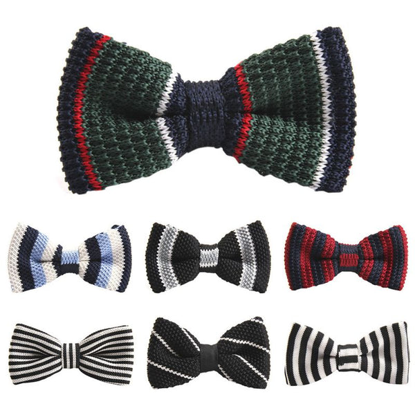 New Arrival Men's Bowtie Striped Bowtie Knit Tie Knitted Pre Tied Bow Tie Woven Bowtie Tie 20 Styles
