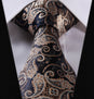 TF2005B8 Blue Floral Paisley 3.4" 100% Silk Jacquard Woven Classic Man's Tie Necktie