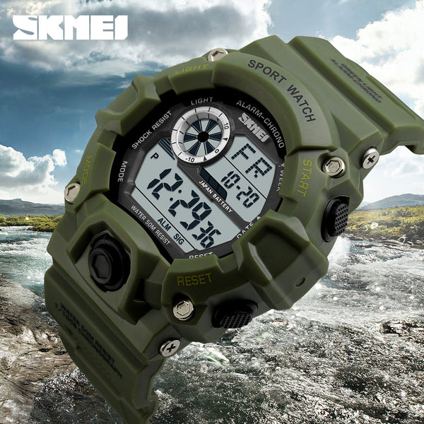 S SHOCK Men Sports Watches SKMEI Luxury Brand Camouflage Military Watches Digital LED Waterproof Wristwatches Relogio Masculino