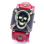 2017 Vintage Cool Punk Rock Skull Skeleton Quartz Watch Fahion Casual Wristwatches Soft Leather Bracelet Mens Women Gifts B2181