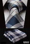 Check 3.4" Silk Fashion Mens Extra Long Tie Necktie Handkerchief Set #Q5 Pocket Square Classic Party Wedding