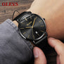 Men Watches Luxury Brand Olevs Quartz Genuine Leather Strap Minimalist Ultrathin Wrist Watches Waterproof High Quality Relogio