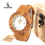BOBO BIRD WC01 Womens Dress Zebra Wooden Watch Japan 2035 Miyota Movement Quartz Watches Unisex with Calendar in Wood Box