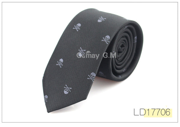 New Casual Slim Skull Ties For Men Classic Polyester Neckties Fashion Man Tie for Wedding Party Male tie Neckwear