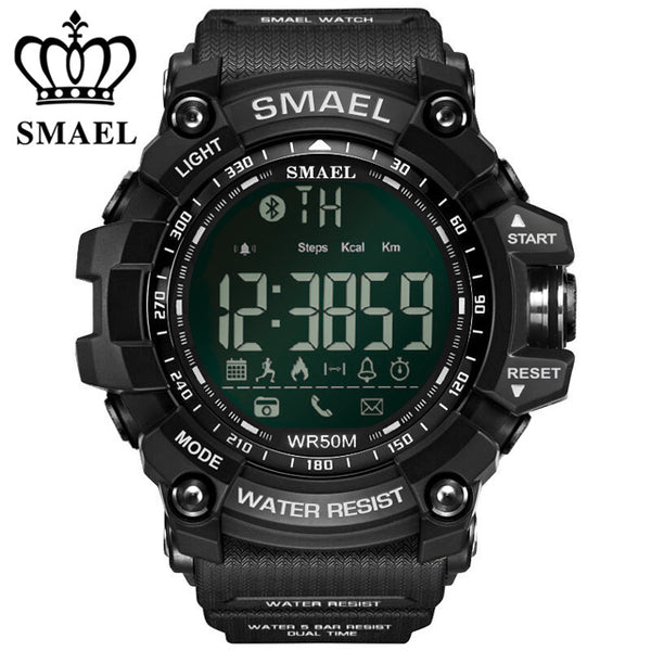 SMAEL Luxury Brand Smart Watch Men With BT Call/ SMS /Twitter/ Facebook/ Whatsapp/ Skype Reminder Sports Steps Counting Watch