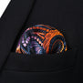 BP912NS Orange Blue Paisley Wedding Bowtie Men Silk Self Bow Tie handkerchief set