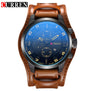 2018 Curren Mens Watches Top Brand Luxury Brown Leather Strap Quartz Watch Men Military Sport Waterproof Clock Relogio Masculino