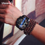 Fashion JIS High Quality Blue Ray Black Brown Leather Band Steel Shell Men Male Quartz Watch Wristwatches Clock