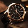 Fashion YAZOLE Men's Watches Top Brand Blue Glass Male Watch Waterproof Leather Roman Luxury Wristwatch Clock Relogio Masculino