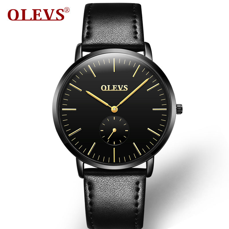 Olevs Brand Name Male Watches Luxury Leather Watchband Wristwatches Simple Quartz Men Clocks High Quality Students Watch G5871P