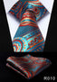 Paisley Floral 3.4" 100%Silk Wedding Jacquard Woven Men Tie Necktie Pocket Square Handkerchief Set Suit #RF1