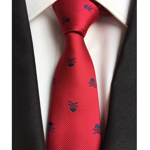 Skull Neck Tie for Men 6 colors Halloween Party Slim Ties 6cm