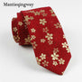 Mantieqingway 7cm Animals Birds Pattern Neck Ties For Mens Cotton Floral Necktie for Wedding Skinny Gravata Masculina Cravat