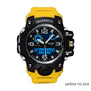 BOAMIGO Brand Men Sports Watches LED Digital Analog Wrist Watch Swim Waterproof Yellow Rubber Gift Clock Relogios Masculino