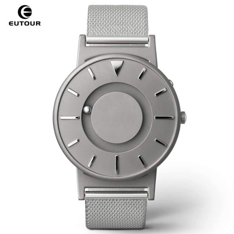 EUTOUR Men Watch Magnetic Ball Show Stainless Steel Men Watches For Blind Person Mens Wrist Watches Luxury relogio masculino