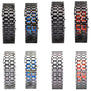 2016 Newest Stainless Steel Bracelet Watch Men Women Lava Iron Samurai Metal LED Faceless Digital Wristwatches relogio masculino
