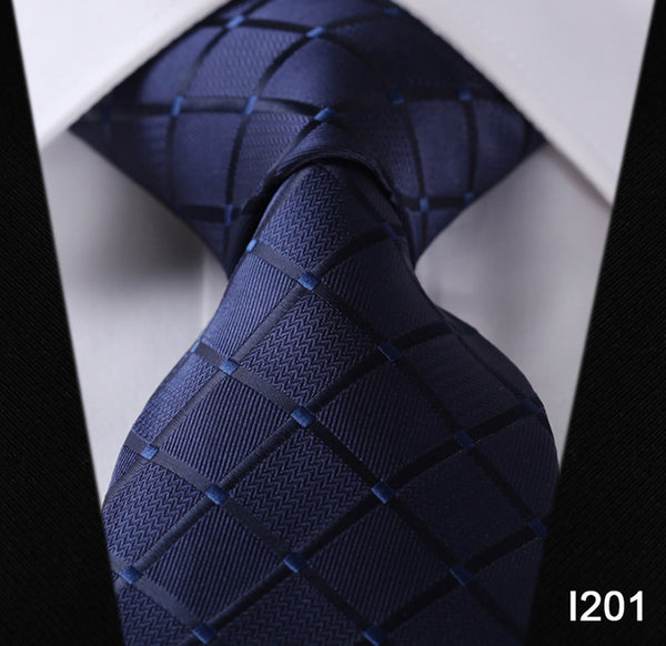 Paisley Check Dot 3.4" 100%Silk Wedding Jacquard Woven Men Classic Man's Tie Necktie #I2