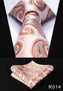 Paisley Floral 3.4" 100%Silk Wedding Jacquard Woven Men Tie Necktie Pocket Square Handkerchief Set Suit #RF1