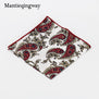 Mantieqingway Style Wedding Party Paisley & Floral Pocket Square for Mens Suit Cotton Blue & Red Handkerchiefs 24cm Chest Towel