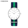 Luxury Brand CHRONOS Rose Gold Silver Men Women Watches Leather Nylon Quartz Wrist Watch Unisex Clock Relogio Masculino Feminino