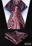 Paisley Floral 3.4" 100%Silk Wedding Jacquard Woven Men Tie Necktie Pocket Square Handkerchief Set Suit #RF1