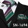 SN-1518 New Arriving Ties Men Fashion 2017 Hi-Tie Design Royal Blue Neck Tie Pocket Square Cufflinks Set for Mens Business Party