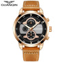 Military Watch Quartz Men's Watches Top Brand GUANQIN New Design Men Leather Chronograph Sports Wrist watch relogio masculino