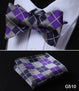 Check Polka Dot Silk Jacquard Woven Men Butterfly Self Bow Tie BowTie Pocket Square Handkerchief Hanky Suit Set G5