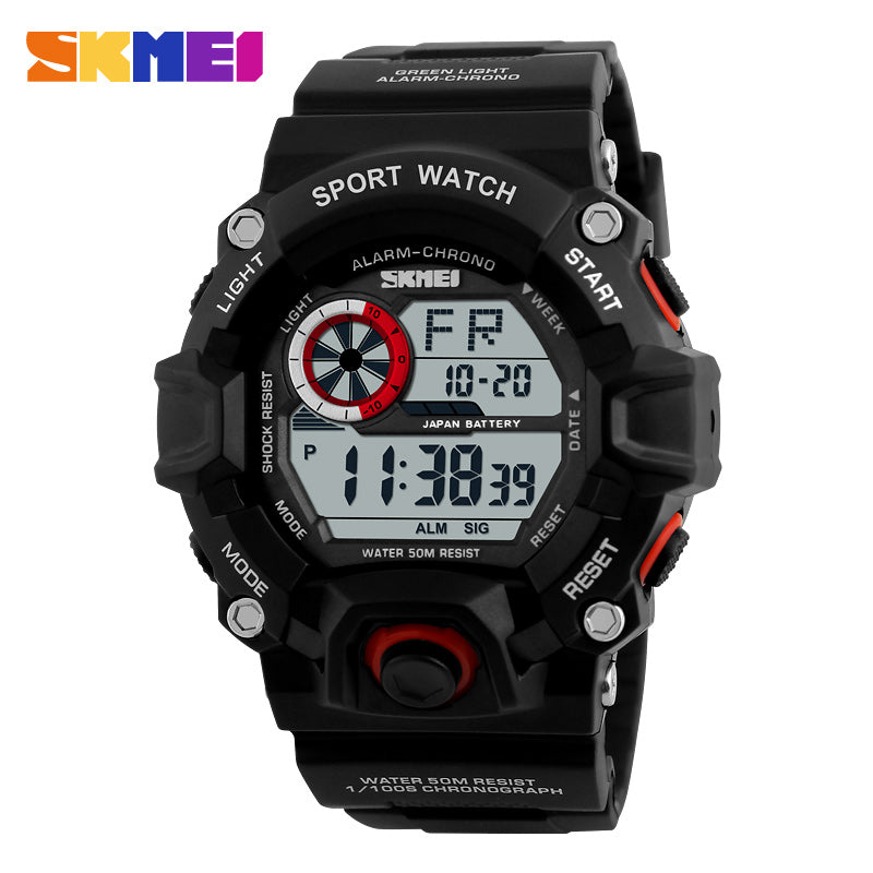 SKMEI Fashion Camo Digital Watch Men Chronograph Sport Army Green Watch Military Camouflage LED Wristwatch 50M Waterproof 1019