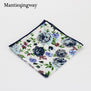 Mantieqingway Style Wedding Party Paisley & Floral Pocket Square for Mens Suit Cotton Blue & Red Handkerchiefs 24cm Chest Towel