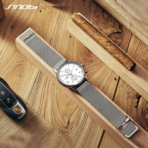 SINOBI New Men Watch Brand Business Watches For Men Ultra Slim Style Wristwatch JAPAN Movement Watch Male Relogio Masculino