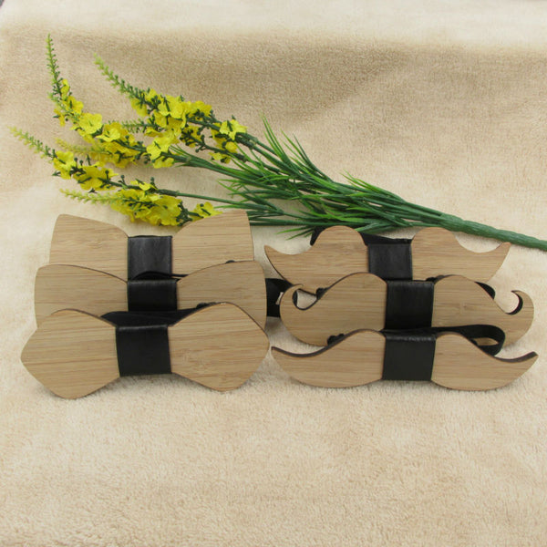 2017 New Fashion Geometric Mastache Wooden Bow Tie For Men Made of Eco-friend Bamboo Wood