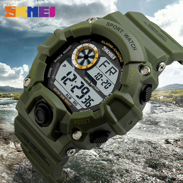 SKMEI New G Style Digital Watch Men military army Watch water resistant Calendar LED Sports Shock Watches relogio masculino 1019