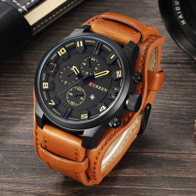 Curren Top Brand Luxury Men Watches Man Clock Male Retro Leather Army Military Sport Quartz-Watch Men Hodinky Relojes Hombre