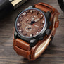 Curren Mens Watches Top Brand Luxury Brown Leather Strap Quartz Watch Men Military Sport Dropshipping Clock Relogio Masculino