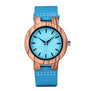 BOBO BIRD WC28 Blue Leather Band Antique Lovers Wood Watches With Blue Dial Zebra Wooden Watch in Gift Box Accept Drop Shipping