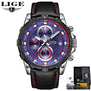 LIGE Watch Men Stopwatch Chronograph Waterproof Clock Mens Watches Top Brand Luxury Casual Sport Quartz Watch Relogio Masculino
