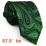 U30 Extra long size Paisley Floral Dark Green Black Mens Neckties Ties 100% Silk Matching Hanky Jacquard Woven Brand New Fashion